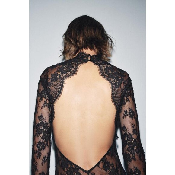 ZARA LACE DRESS WITH LOW BACK - Picture 6 of 9